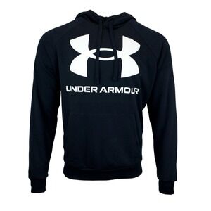 Under Armour NWT Women's MEDIUM BLACK‎ Rival Fleece Big Logo Hoodie LIGHTWEIGHT